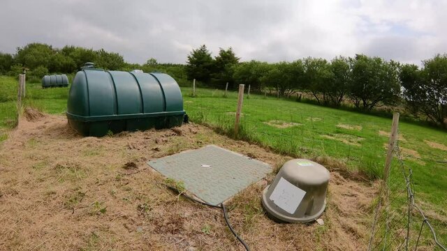 Time lapse of septic tank and oil tank