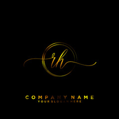 RH Initial handwriting logo vector	
