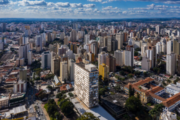 Fototapeta na wymiar Campinas city hall building with city in the background, seen from above, Sao Paulo, Brazil, 