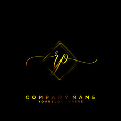 RP Initial handwriting logo vector	
