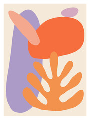 Obraz premium Minimalism paper cutout illustration for wall decoration, postcard or brochure cover design. Vector EPS10.