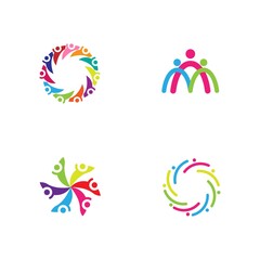 people and community logo set