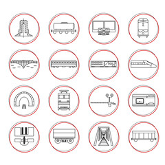Vector railway line icons