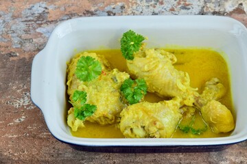 Opor Ayam (Indonesian Cuisine), Chicken cooked in coconut milk and spices