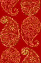 seamless pattern with Indian ornament. Turkish cucumber.