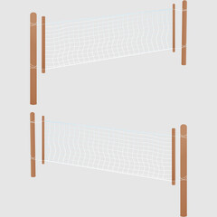 Volleyball net. Flat style vector illustration.