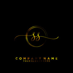 SS Initial handwriting logo vector	
