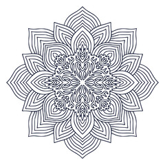 Mandala art design. Coloring book page. Hand drawn mandala for interior print