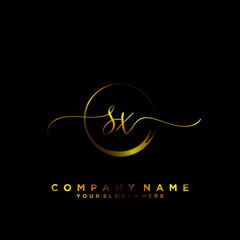 SX Initial handwriting logo vector	
