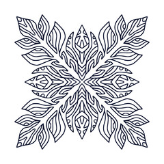 Mandala art design. Coloring book page. Hand drawn mandala for interior print