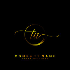 TA Initial handwriting logo vector	
