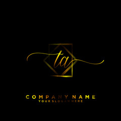 TA Initial handwriting logo vector	
