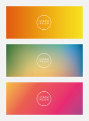 Colorful gradient backgrounds frames with circle place for text, Abstract texture art and wallpaper theme Vector illustration
