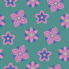 Abstract flowers botanical hand drawn texture for design. Vector organic motive seamless pattern.