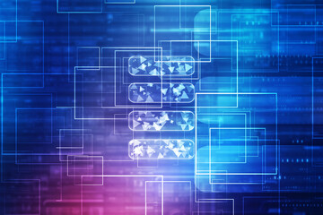 2d rendering Electrical energy and power supply source concept, accumulator battery with charging level indicator