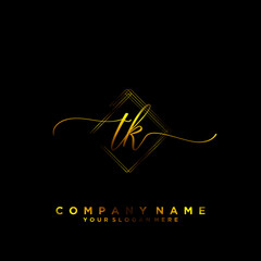 TK Initial handwriting logo vector