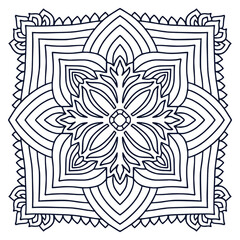 Mandala art design. Coloring book page. Hand drawn mandala for interior print