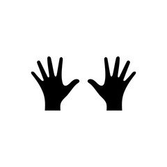 Hands sillhouette. Icon vector.