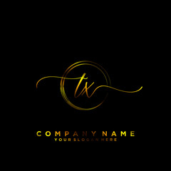 TX Initial handwriting logo vector