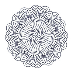 Mandala art design. Coloring book page. Hand drawn mandala for interior print