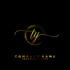 TY Initial handwriting logo vector