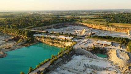 Aerial view of Stone Plant. Quarrying and manufacturing of natural stone products for building,...