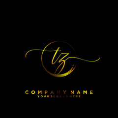 TZ Initial handwriting logo vector