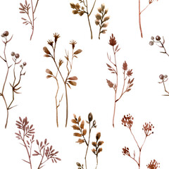 Watercolor pattern botany vintage