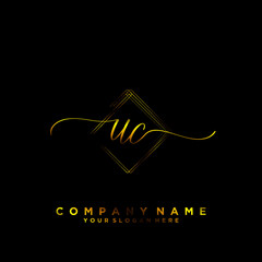 UC Initial handwriting logo vector