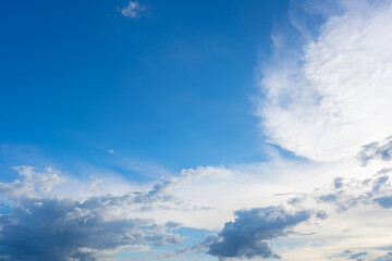 Clouds on blue sky background on daytime
