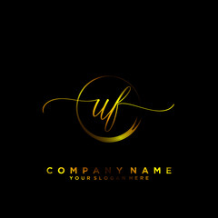 UF Initial handwriting logo vector