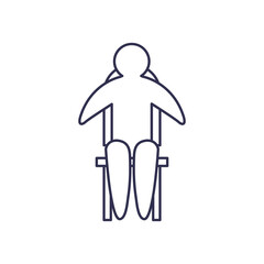 Isolated avatar on chair line style icon vector design