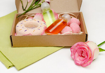 box with a bright set for spa treatments