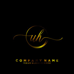 UH Initial handwriting logo vector