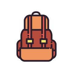Fototapeta premium Isolated travel bag fill and line style icon vector design