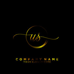 US Initial handwriting logo vector
