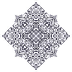 Fototapeta premium Luxury Ornamental Mandala. Tattoo art design. Elegant ornament pattern. Colouring book page. Bohemian mandala print.