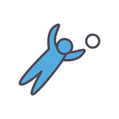 Obraz premium Soccer avatar player with ball line and fill style icon vector design