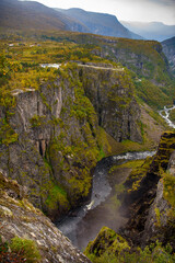 Fototapeta na wymiar Voringfossen, the 83rd highest waterfall in Norway