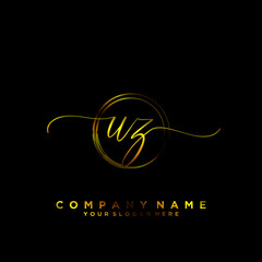 UZ Initial handwriting logo vector
