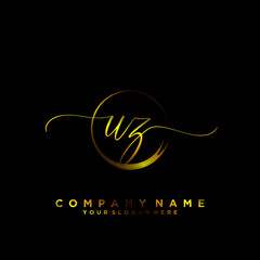 UZ Initial handwriting logo vector