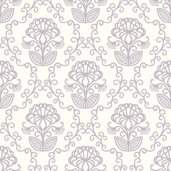 Seamless floral wallpaper. Damask seamless brown background, arabic print, vector textile, tile, interior ornament