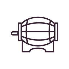 Beer wood barrel line style icon vector design
