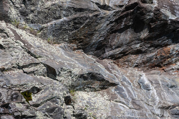 Nature Abstract: Pattern Created by Cracks and Crevices in a Solid Rock Wall