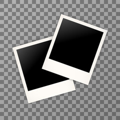 Two photo frame retro . Photo frame isolated on a background. Photo frame mock up. Photo frame border. Photo frame on plaid background. Photo frame retro. Photo frame - stock vector. EPS 10.