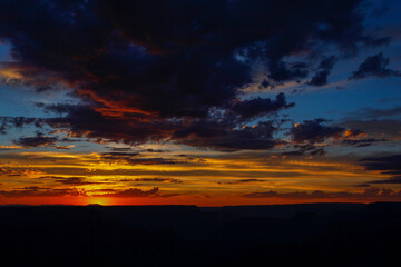Grand Canyon beautiful sunset in the sky
