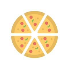 Pizza icon in flat design style. Fast food concept.
