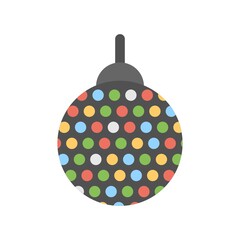 Colorful disco ball icon illustration in flat design style.