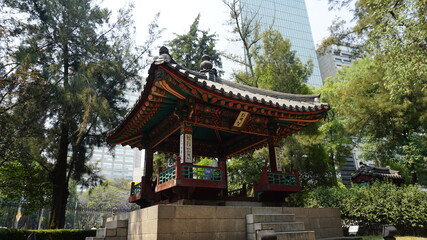 korean temple in the park