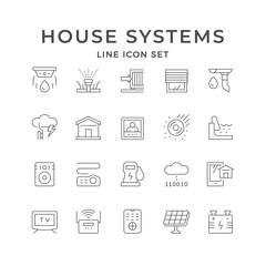 Set line icons of house systems